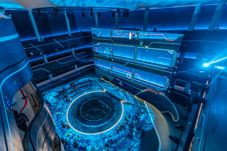 DUBAI, UAE - OCTOBER 31, 2021: DP World pavilion at Expo 2020 in Dubai, United Arab Emirates.