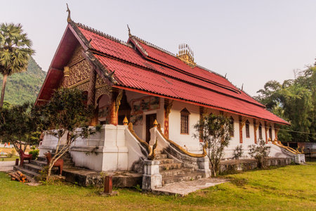 Wat Orchan Sayayaram (Wat Okad Sayaram) Buddhist temple in Muang Ngoi Neua village, Laosの写真素材