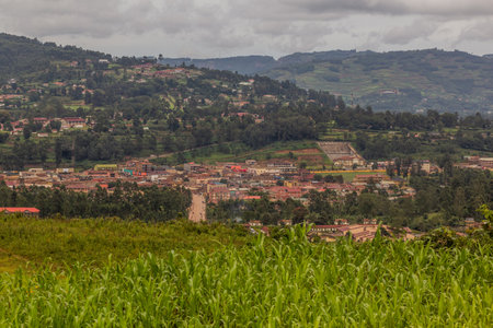 Aerial view of Kabale town, Uganda