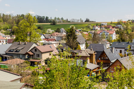 Aerial view of Zamberk, Czech Republicの写真素材