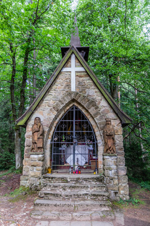 Forest chapel in Klokocov, Slovakiaの写真素材