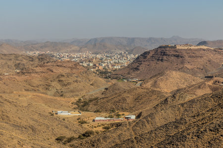 Aerial view of Dhahran al Janub, Saudi Arabiaの写真素材