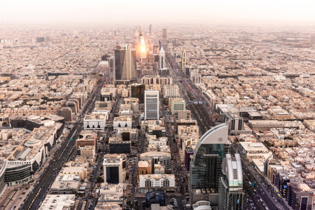 Aerial view of Riyadh, capital of Saudi Arabiaの写真素材