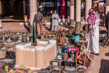 RIYADH, SAUDI ARABIA - NOVEMBER 30, 2021: Flea market section of Souq Al Zel market in Riyadh, Saudi Arabiaのeditorial素材
