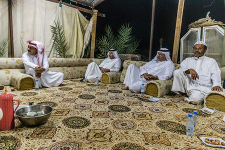NAJRAN, SAUDI ARABIA - NOVEMBER 27, 2021: Members of Yam tribe in Najran, Saudi Arabiaのeditorial素材
