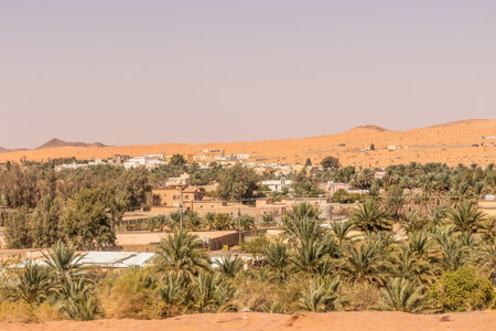 Small village oasis near Ha'il, Saudi Arabiaの写真素材