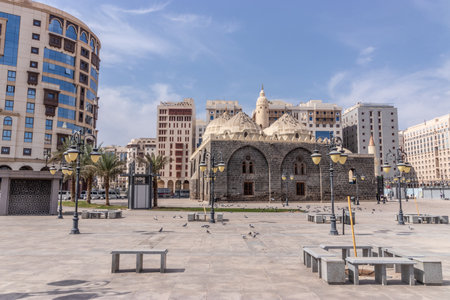 Al-Ghamama mosque in Medina, Saudi Arabiaの写真素材