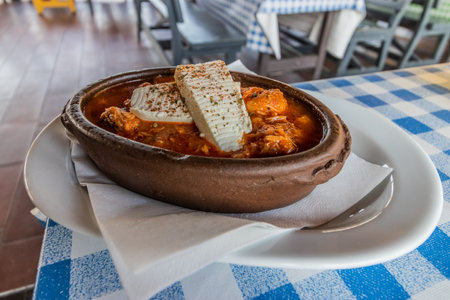 Dish in Serbia - Muckalica, stew made of barbecued meat and vegetables.の写真素材
