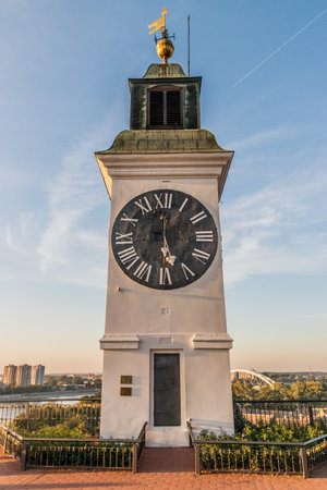 Clock tower in Petrovaradin Fortress, Novi Sad, Serbiaの写真素材