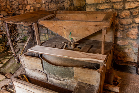 Water flourmill in the Open air water power Museum near Dimitsana village on Peloponnese peninsula, Greeceの写真素材