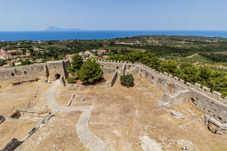 Chlemoutsi (Clermont) medieval castle on Peloponnese peninsula, Greeceの写真素材