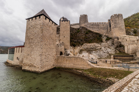 View of Golubac medieval fortress, Serbiaの写真素材