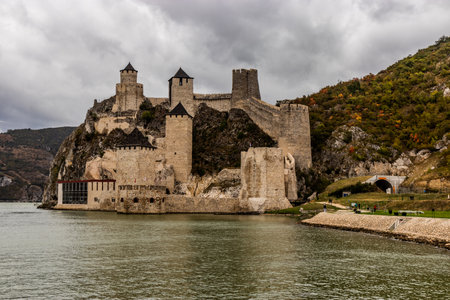 View of Golubac medieval fortress, Serbiaの写真素材