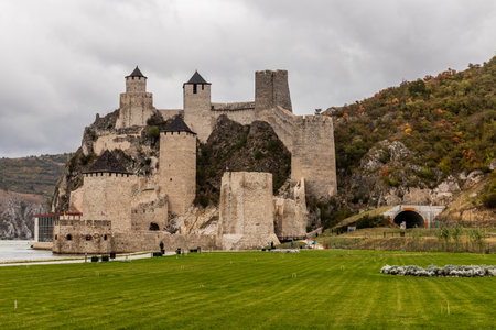 View of Golubac Fortress, Serbiaの写真素材