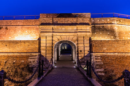 Evening view of the Royal Gate of Belgrade Fortress, Serbia