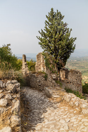 Path at Mystras on Peloponnese peninsula, Greece