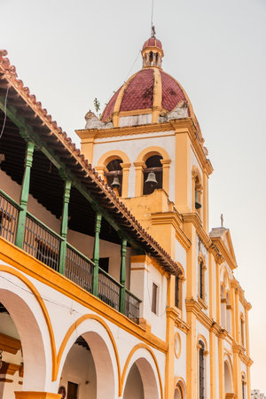 Inmaculada Concepcion church in Santa Cruz de Mompox, Colombiaの写真素材
