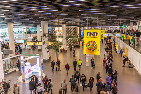 AMSTERDAM, NETHERLANDS - MARCH 7, 2023: Interior of Amsterdam Airport Schiphol, Netherlandsのeditorial素材