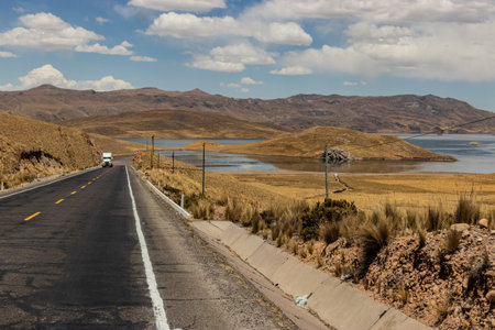 Roda by Laguna Lagunillas lake in Peruの写真素材