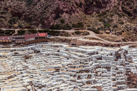 Maras salt mines in the Sacred Valley of Incas, Peruの写真素材