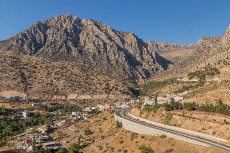 Lower part of Amedi (Amadiye) town, Kurdistan Region of Iraqの写真素材