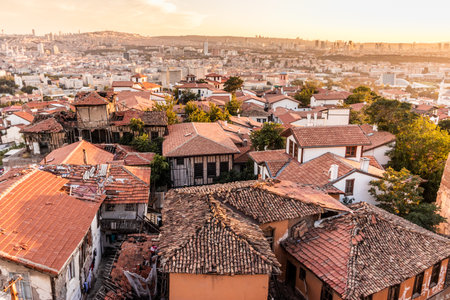 Sunset aerial view of Ankara, capital of Turkeyの写真素材