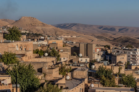 View of mountains from Mardin, Turkeyの写真素材