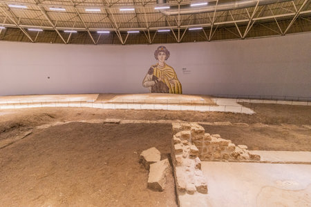 SANLIURFA, TURKEY - SEPTEMBER 22, 2022: Haleplibahce Mosaic Museum in Sanliurfa, Turkeyのeditorial素材