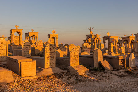 ALQOSH, IRAQ - SEPTEMBER 28, 2022: Cemetery in Alqosh village, Kurdistan Region of Iraqのeditorial素材