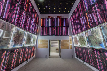 SULAYMANIYAH, IRAQ - OCTOBER 6, 2022: Exhibits of Anfal genocide in Amna Suraka (Red prison) museum...