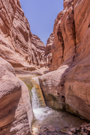Wadi Numeira slot canyon, Jordanの写真素材