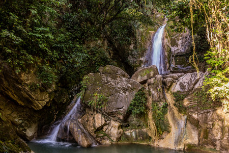 Catarata Santa Carmen waterfall near Tingo Maria, Peruの写真素材
