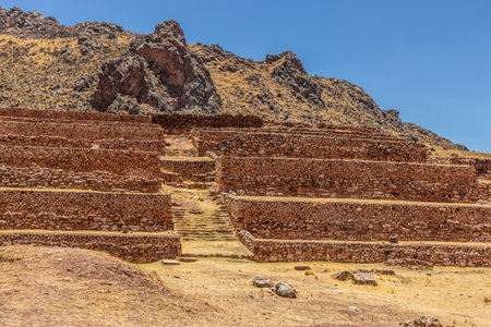 Terraces of Pukara Archaeological Complex, Peruの写真素材
