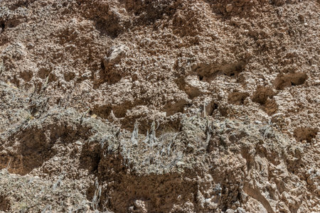 Ancient cliffside tombs near Madrigal village in Colca canyon, Peru