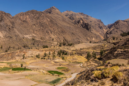 View of mountains near Colca canyon, Peruの写真素材