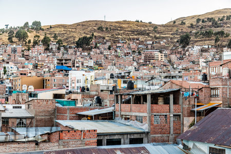 View of Puno city, Peruの写真素材