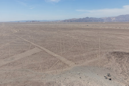 Aerial view of Nazca lines, Peruの写真素材
