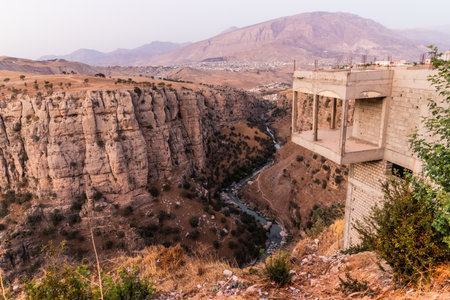 Evening view of Rawandiz (also Rawanduz) gorge in Kurdistan Region of Iraq
