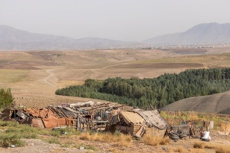 Simple rural huts in Kurdistan Region of Iraqの写真素材