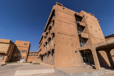 Buildings of Amna Suraka (Red prison) museum of the human rights abuses under Saddam Hussein's rule in Sulaymaniyah (Slemani), Kurdistan Region, Iraqの写真素材