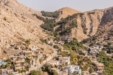 Aerial view of Akre town, Kurdistan Region of Iraqの写真素材