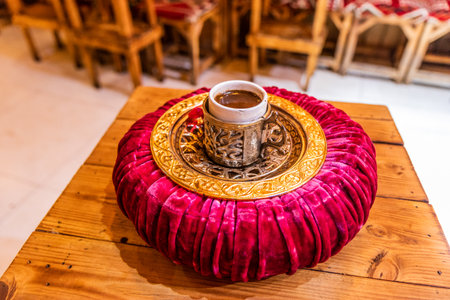 Traditional coffee serving set in Erbil (Hawler), Kurdistan Region of Iraqの写真素材