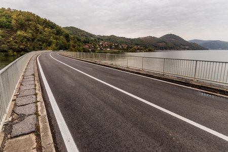 Bridge of road 34 over Porecka river, Serbiaの写真素材