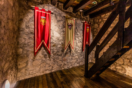 GOLUBAC, SERBIA - OCTOBER 9, 2021: Interior of Golubac medieval fortress, Serbiaのeditorial素材