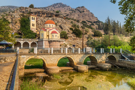 Zoodochos Pigi Orthodox Church in Kefalari on Peloponnese peninsula, Greeceの写真素材