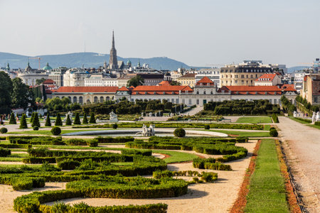 Belvedere palace garden in Vienna, Austriaの写真素材