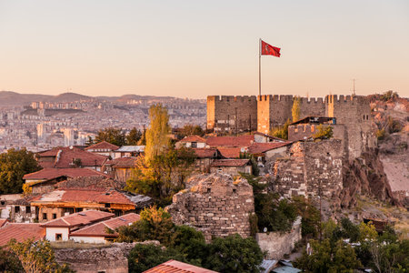 View of Ankara castle,Turkeyの写真素材