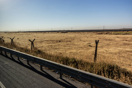 Border wall and fence between Turkey and Syriaの写真素材