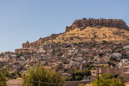 Mardin Castle above Mardin town, Turkeyの写真素材