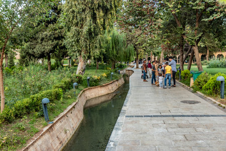 SANLIURFA, TURKEY - SEPTEMBER 22, 2022: Water channel in Golbasi Park in Sanliurfa, Turkey